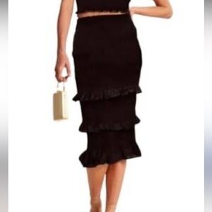 A&F Smocked Midi Skirt XS Petite